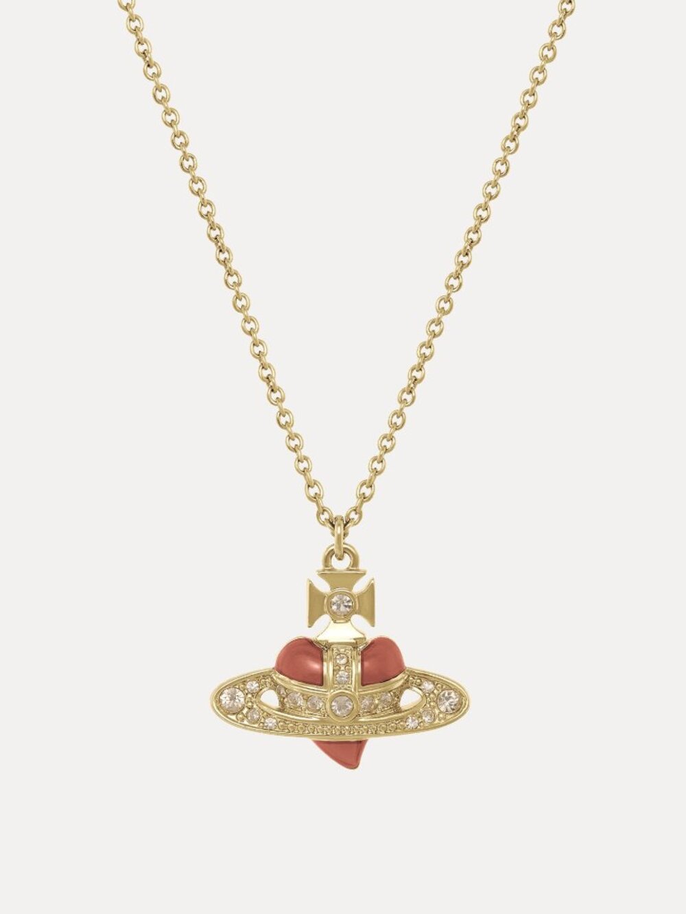 Vivienne Westwood New Diamante Heart Pendant Necklace